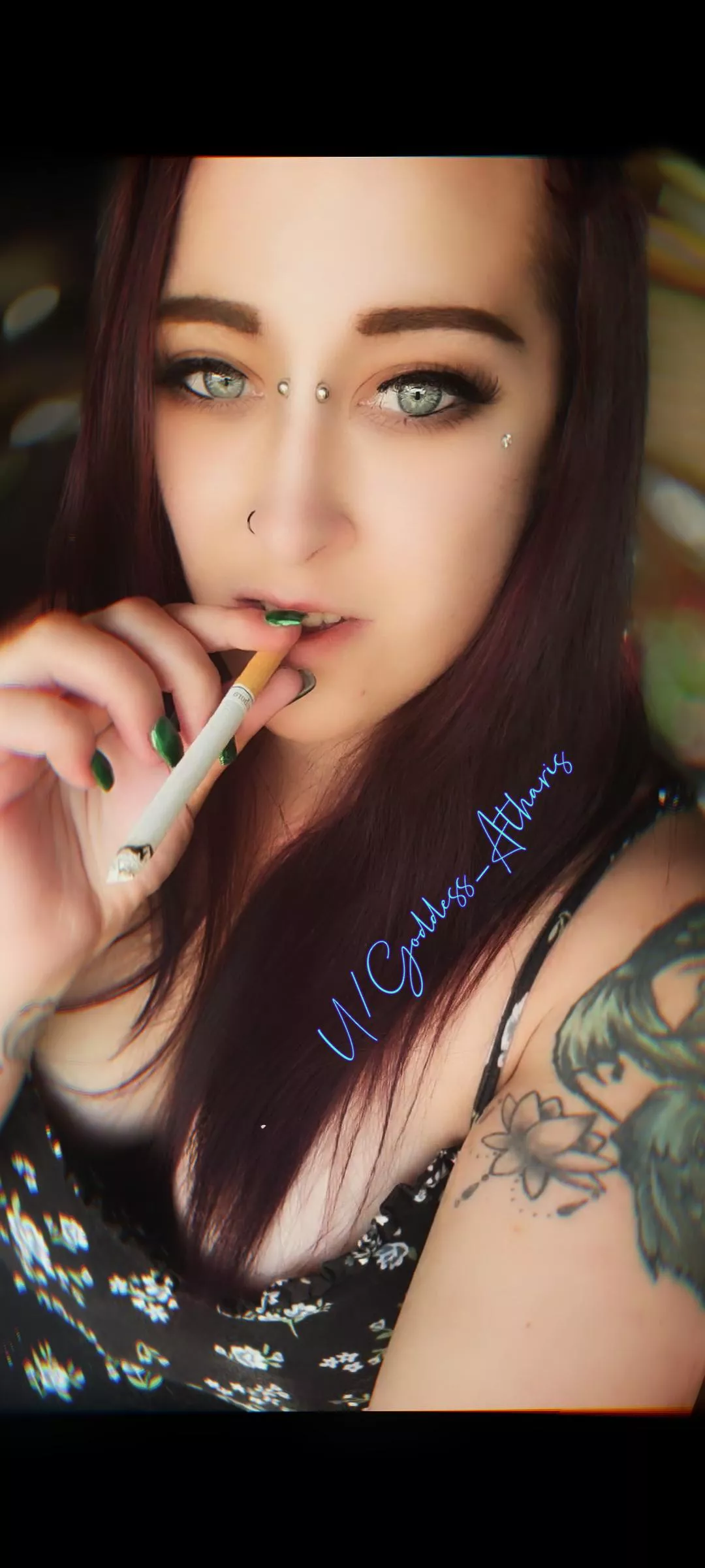 A true chainsmoker. I just also happen to enjoy dominating my partners while I do it.🚬😈 posted by Goddess_Atharis