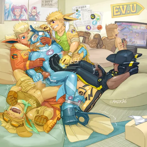 Daily life in the Eevee Boys' Dormitory Room (@rayx26) by Anti-Power_Mode