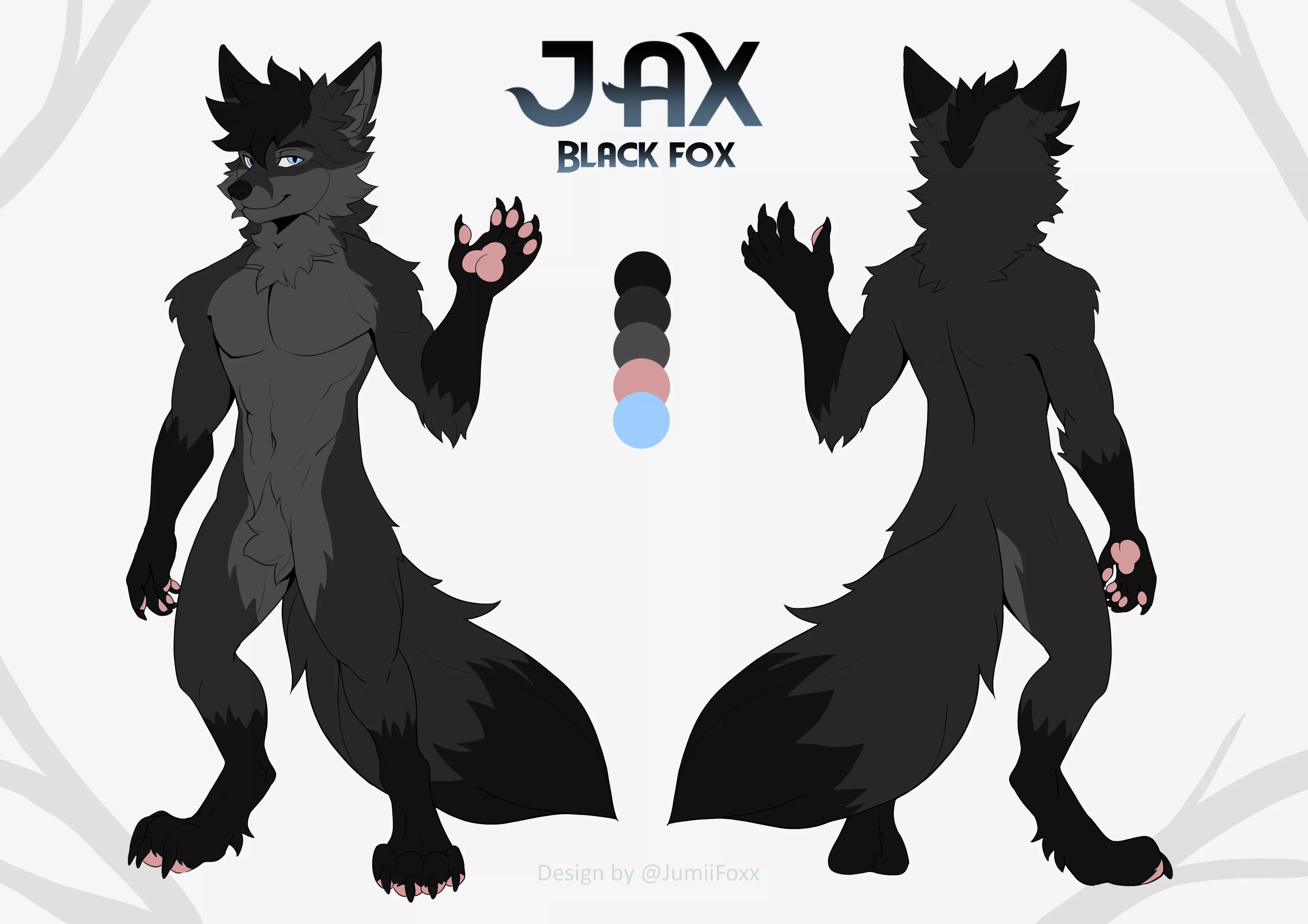 Fox Character Sheet commission for @Jax_TheFox on Twitter 💙🦊 posted by JumiiFoxx