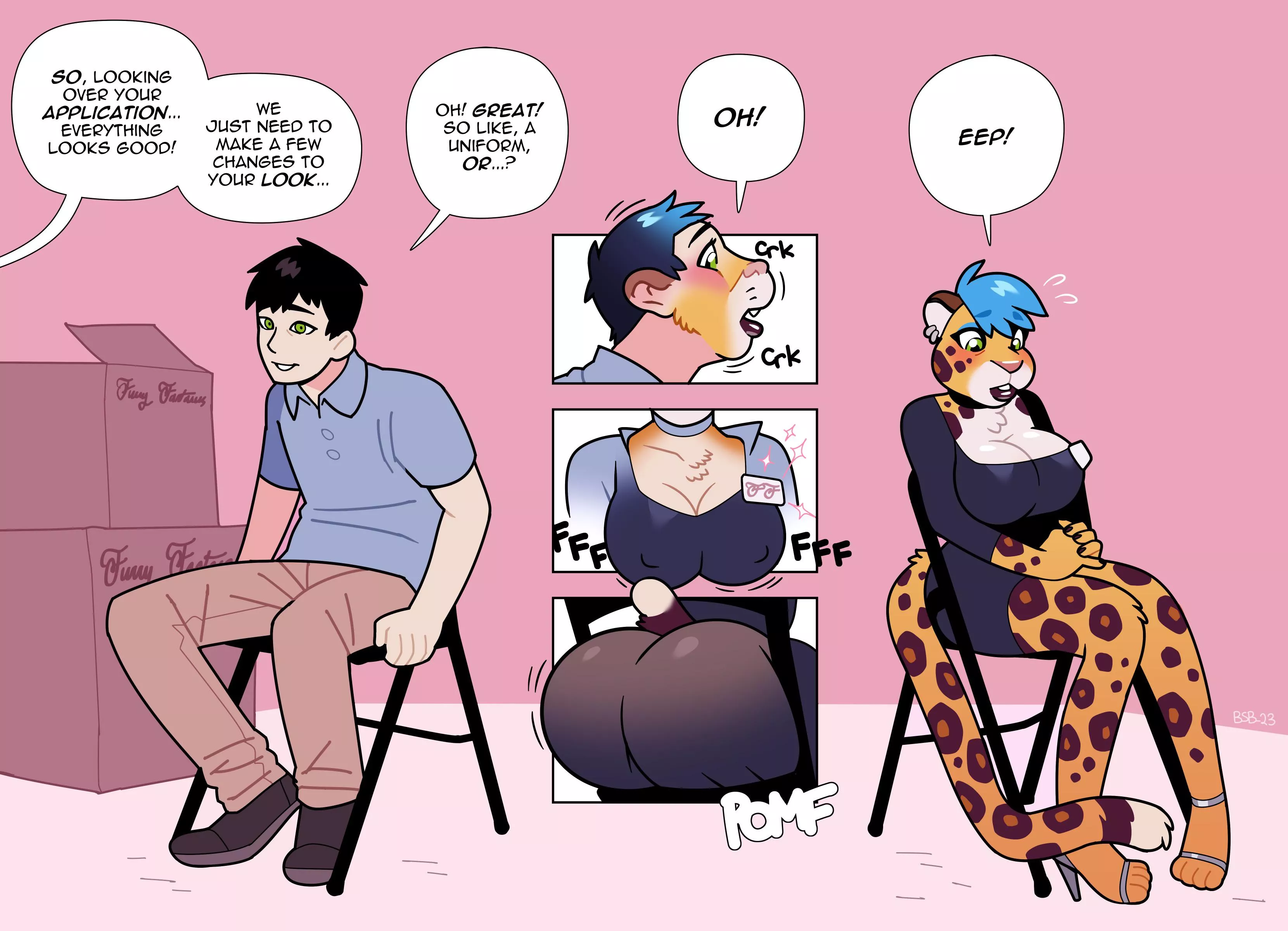 Furry Fantasies: You’re Hired! (M -> F Anthro Leopard; Furry TGTF) by Blackshirtboy posted by Silvia_the_Kitsune