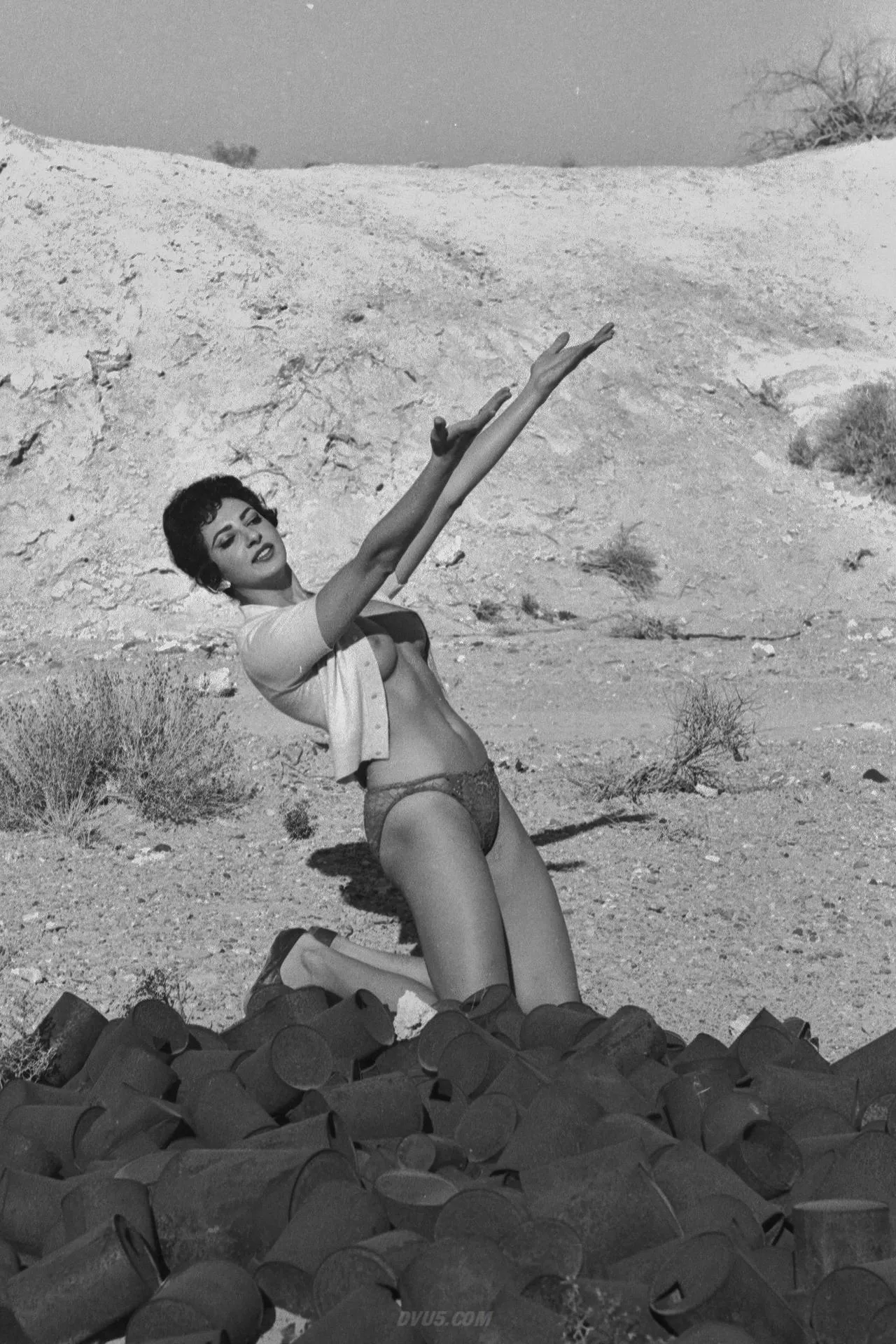 Mary Linero, High Priestess of the Secret Desert Graveyard of Missing Oil Cans (1950's) posted by masterdevious