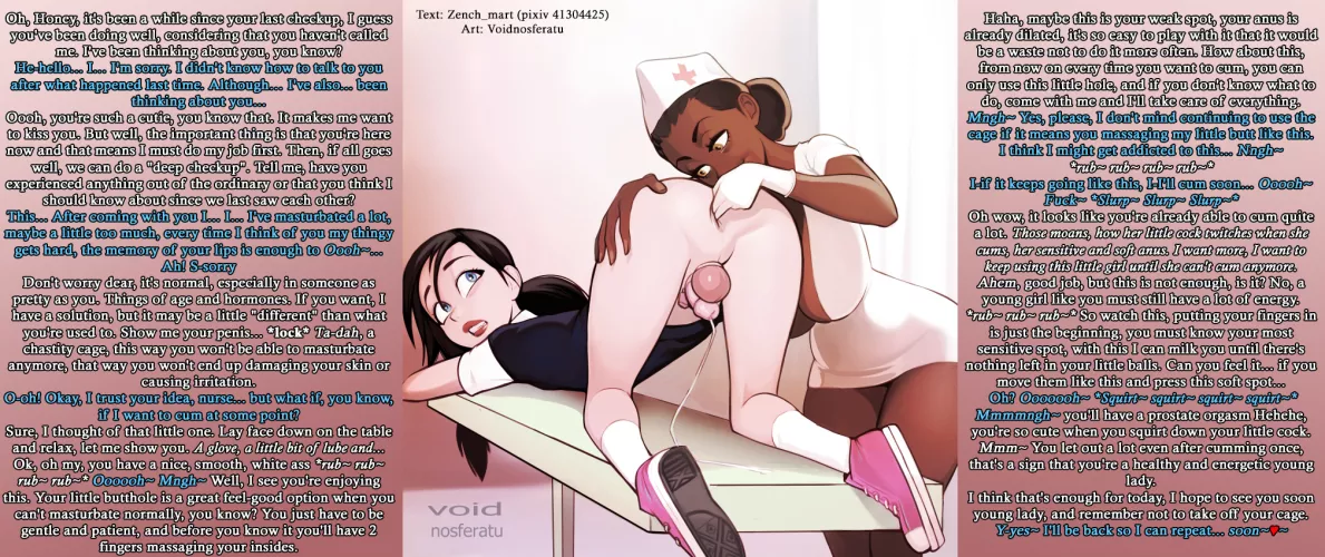 Nurse assistance 2 [Futasub] [Chastity cage] [Anal fingering] [Interracial] | Art: voidnosferatu by Zench_mart