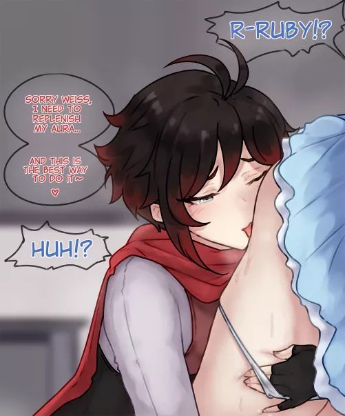 Ruby's secret technique to replenish her aura! A true genius move [bluefield] by Rozenmarine-