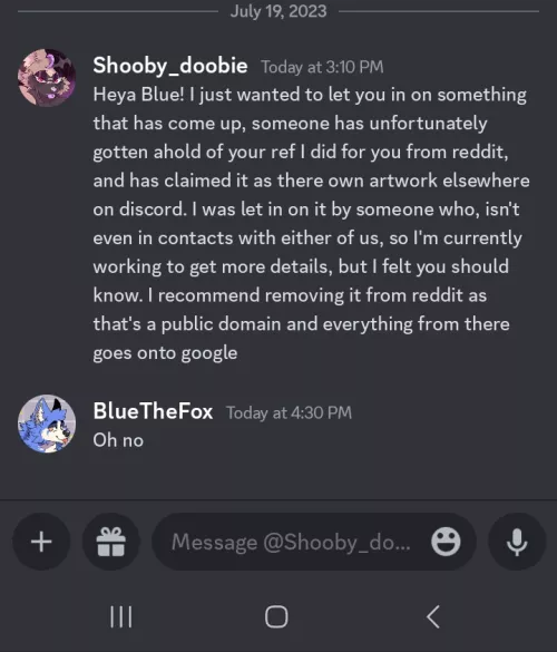 Someone has apparently stolen my art by pidove123