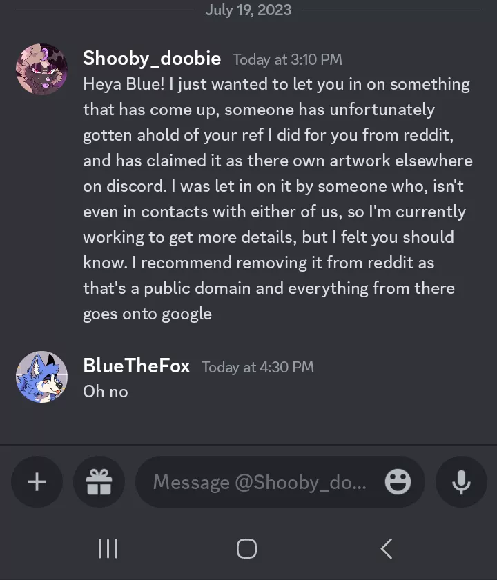 Someone has apparently stolen my art posted by pidove123