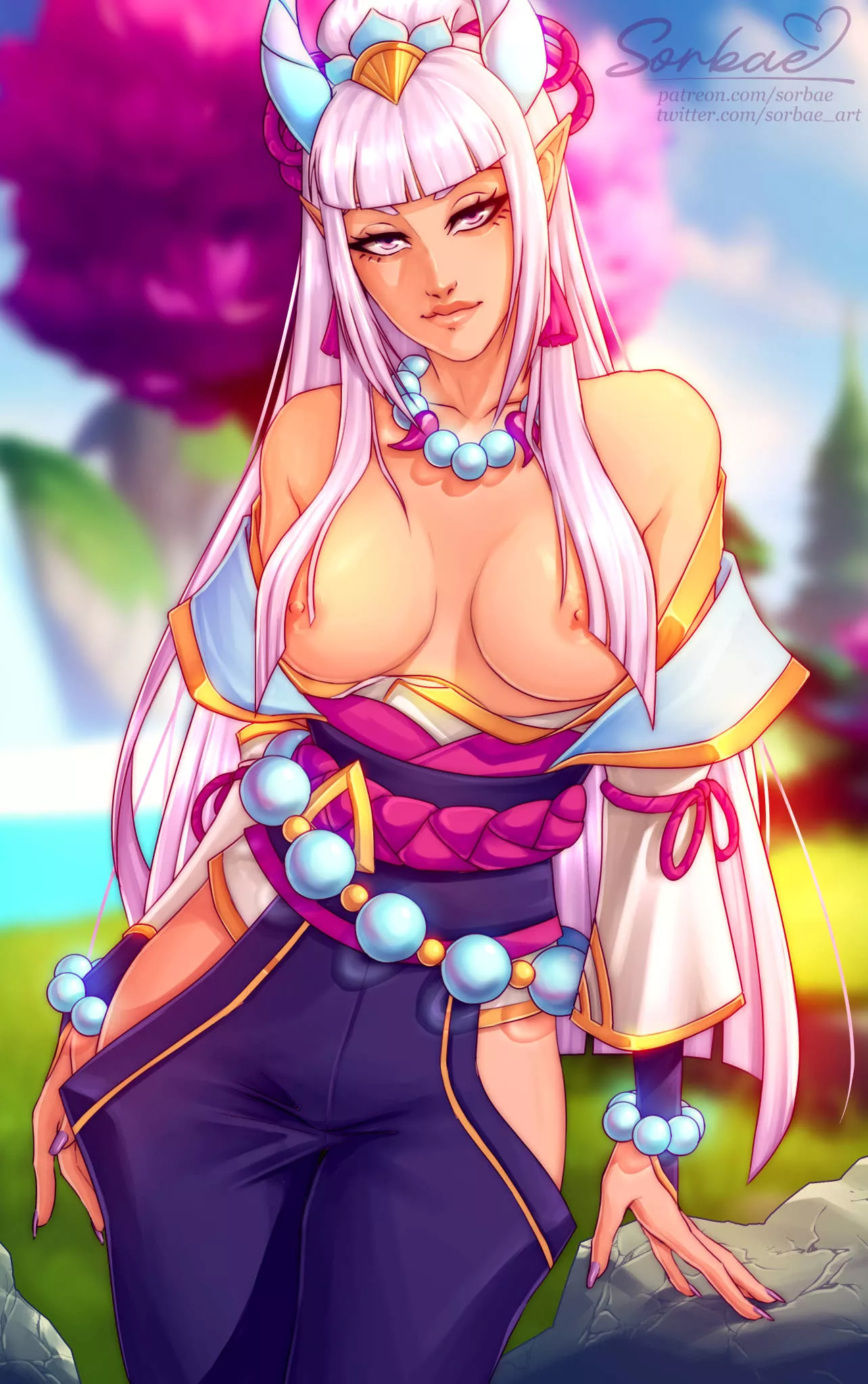 Syndra made some changes to her Spirit Blossom costume. (sorbae_nsfw) posted by Short-Ad224