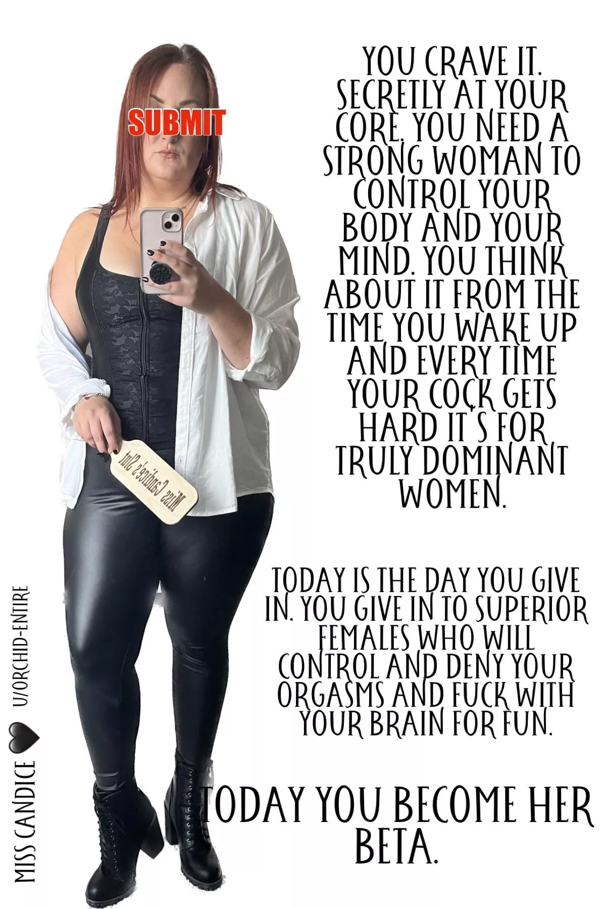 Today is the day you become who you were always meant to be….Hers. posted by Orchid-Entire