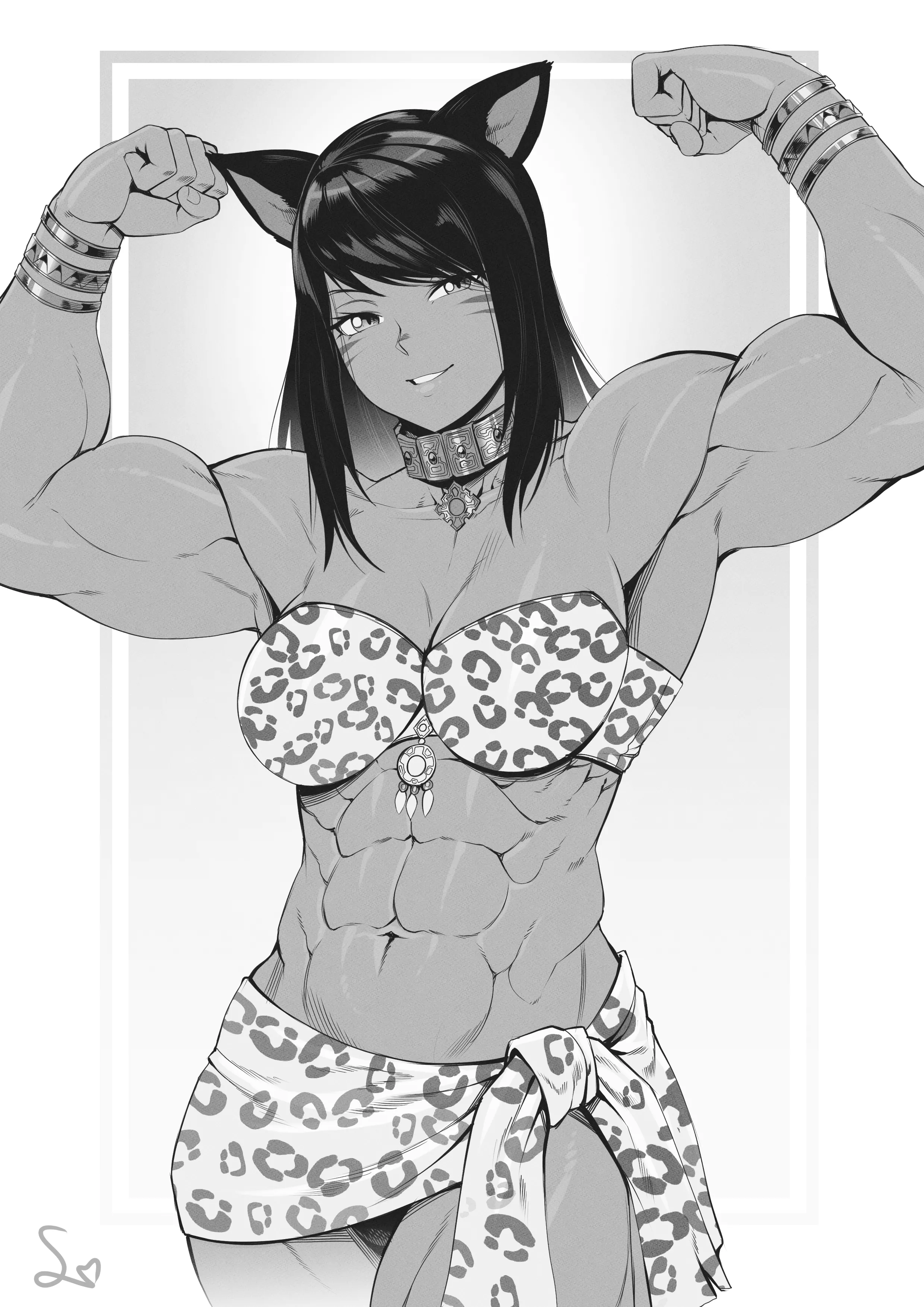 Muscular catgirl [Artist: SpeedL00ver] posted by ComaOfSouls