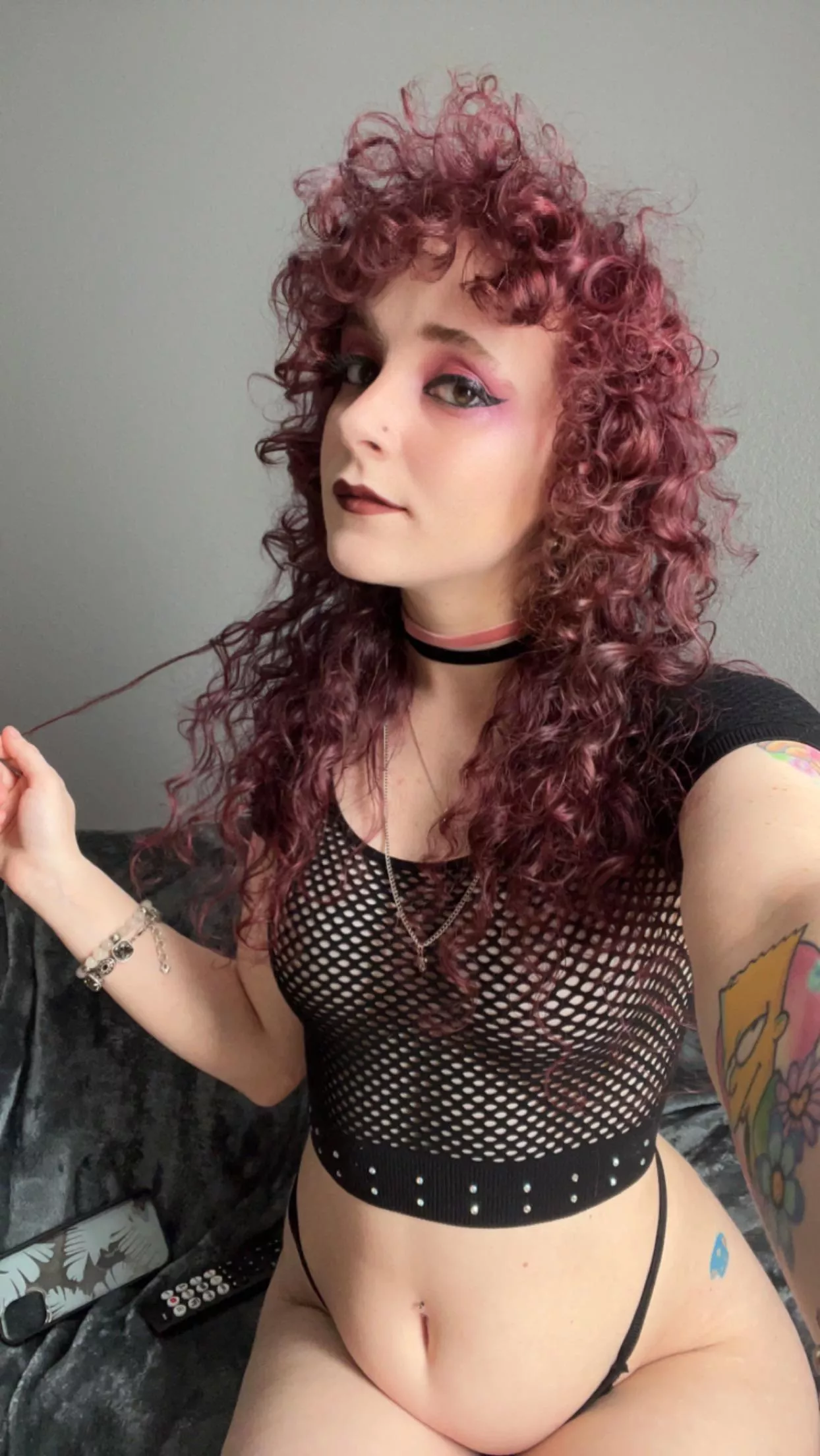 Naturally red , sometimes pink, Always curly posted by emberxxxrayne