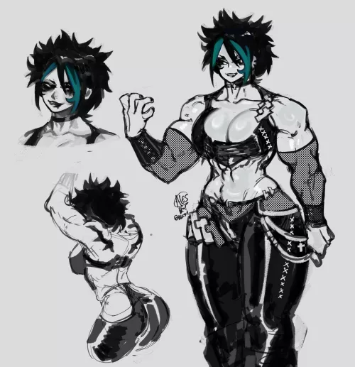 New muscle goth mommy by (@Alesz01) by TheTMoneyMan