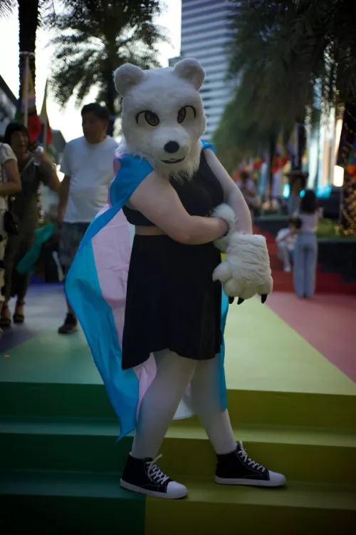 Wearing That Trans Flag Like A Cape~ by IAmBarnabyBear