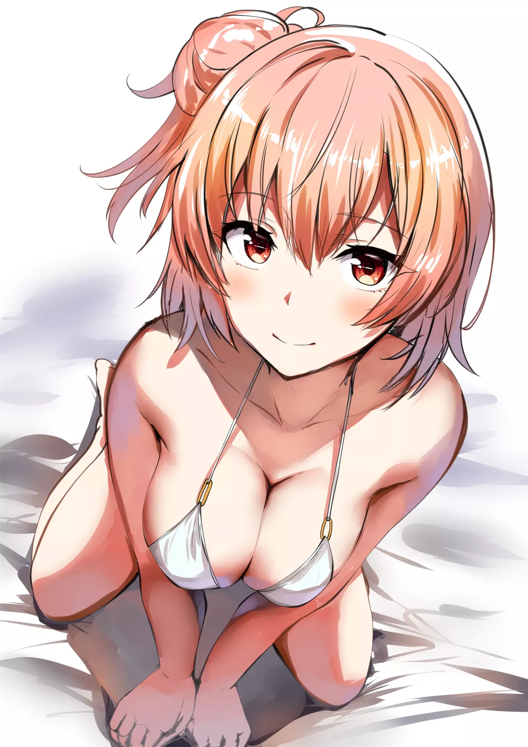 Yuigahama Yui Shows Off her Cleavage in Skimpy White Bikini [Oregairu] (Belko) posted by ecchi_neko