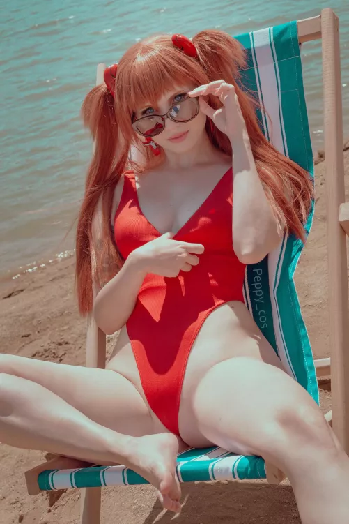 Asuka Langley at the beach (Peppy_cos) by peppy_cos