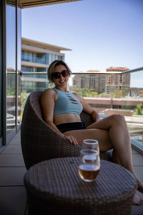 [F] Enjoying some wine on the hotel balcony by lacy_Kelly16