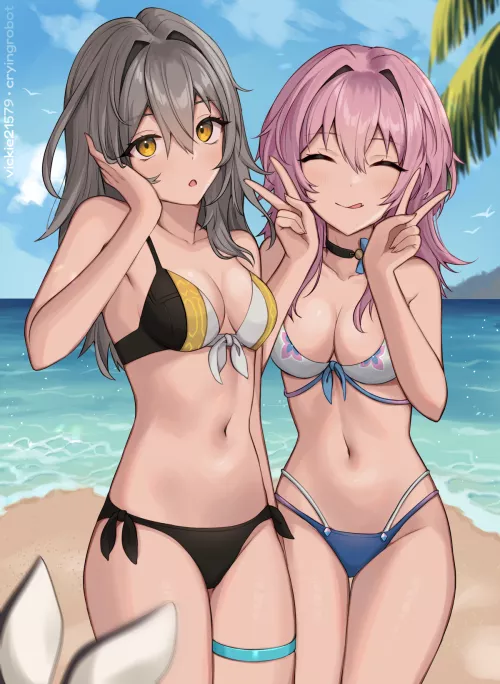 Stelle & March 7th [Honkai Star Rail] by CheetahSperm18