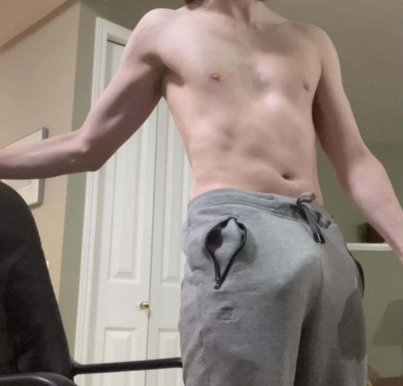 Hard to hide in my grey sweatpants posted by Tedders19