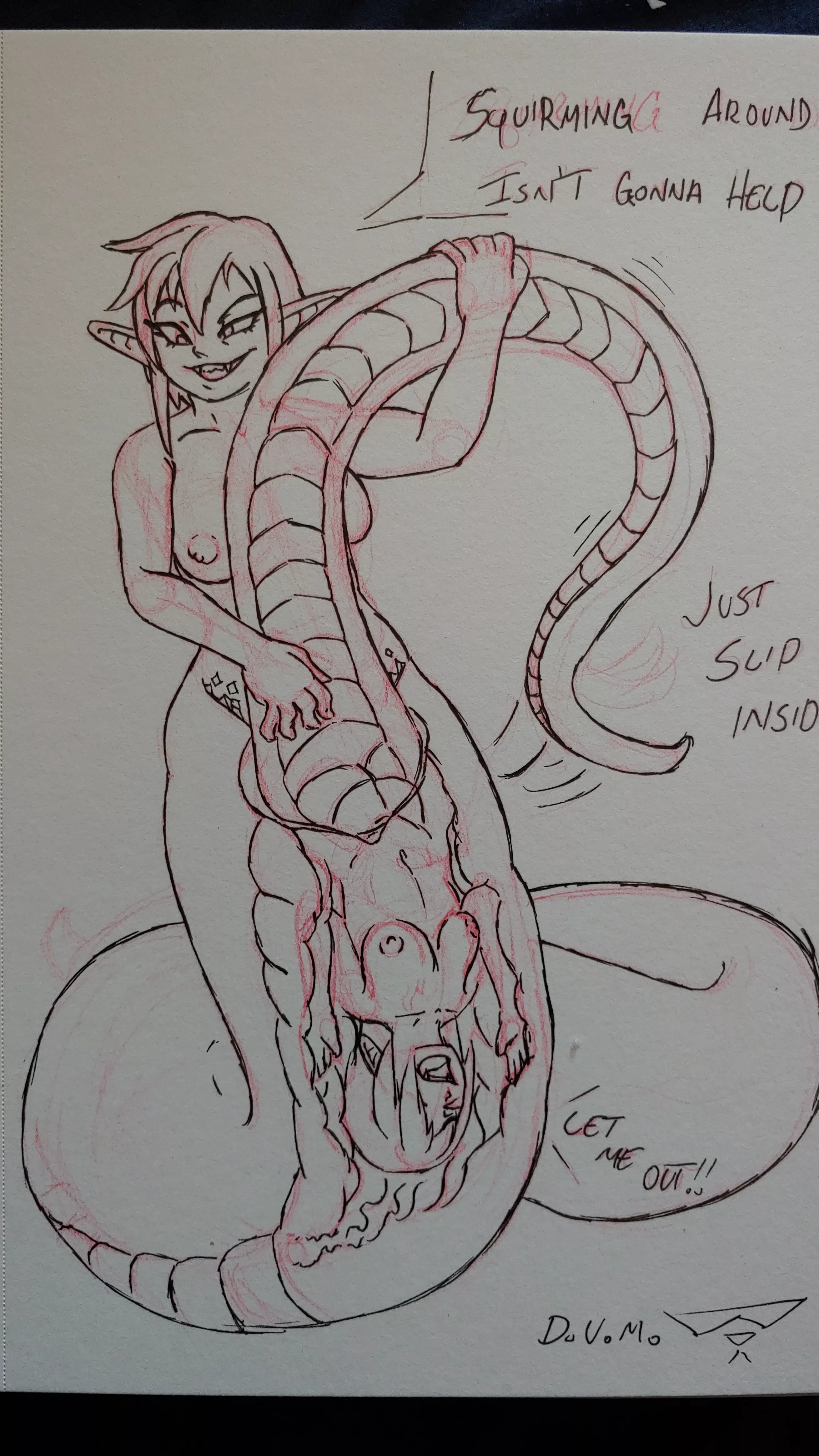 {Image} lamia eats Lamia (Art by me) posted by DarkUrsaman