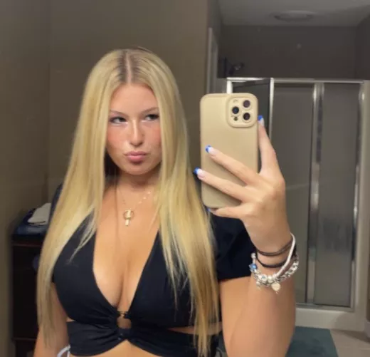 Blonde Babe in Black Top by theIRLfeeder