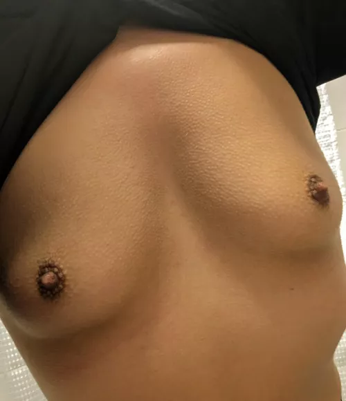 Warm up these cold little tits, please by hungry4morexo