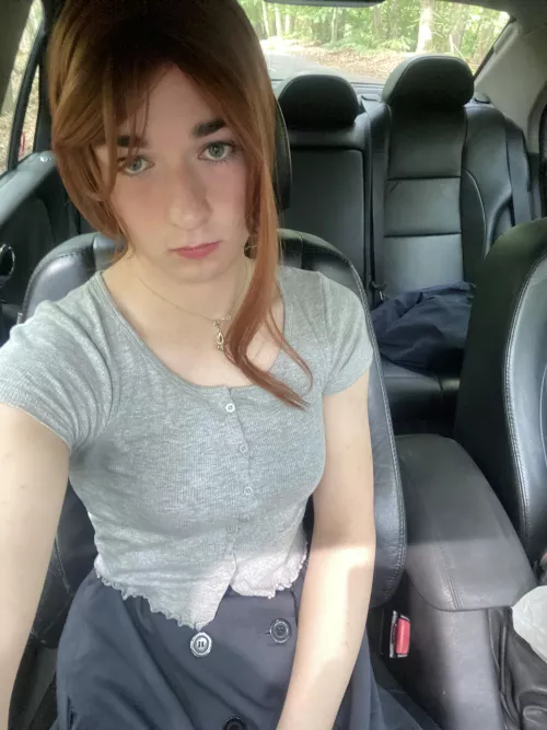 Sad manly looking femboy goes for a drive by User_02002