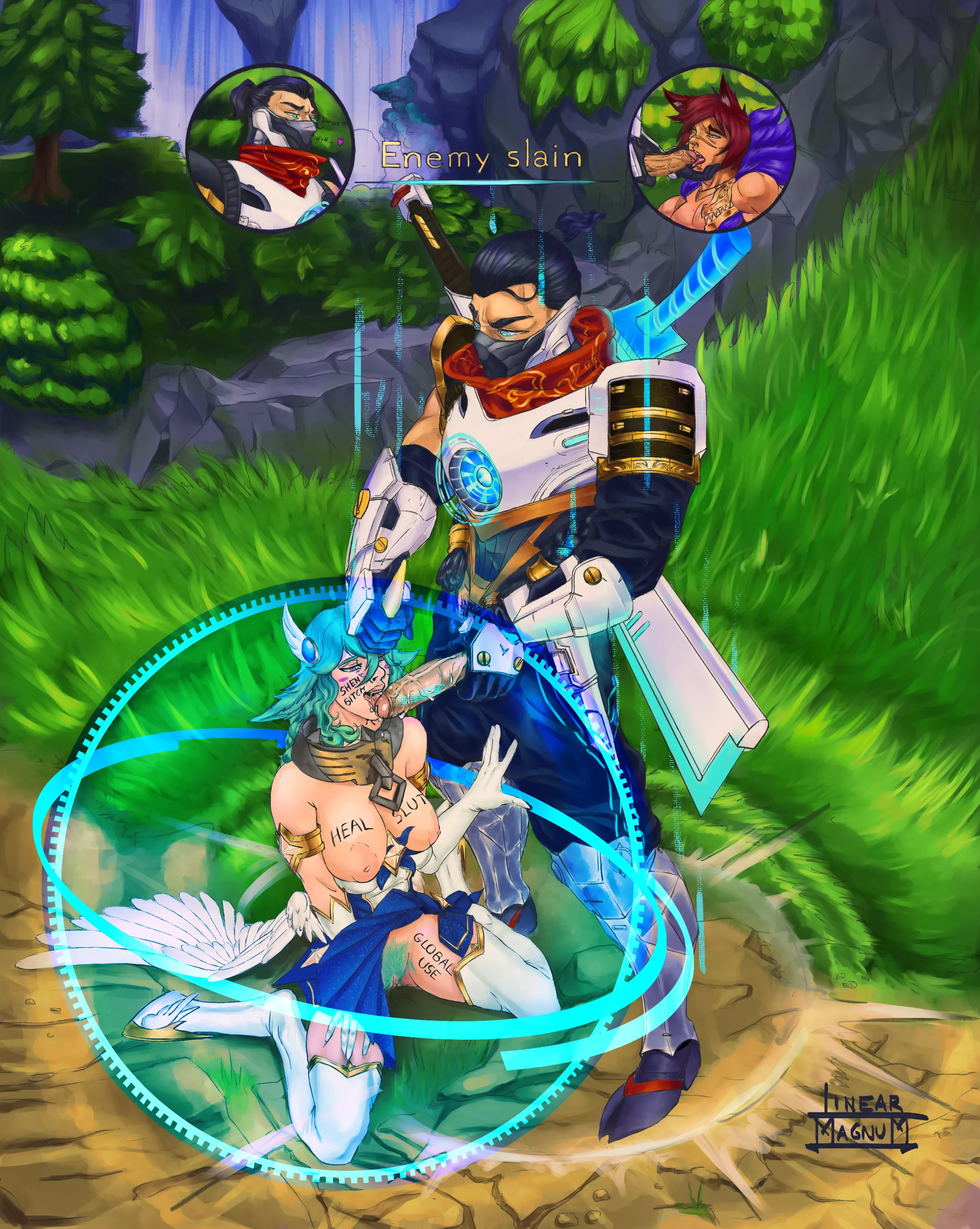 Shen ulting soraka after winning an 1v1 against sett (Linear Magnum) posted by GhostDraw