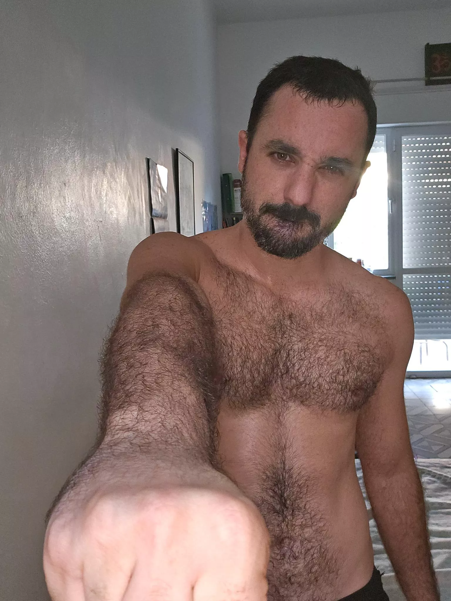 Steamy hello from me. Who's into hairy arms? posted by zoro_homo