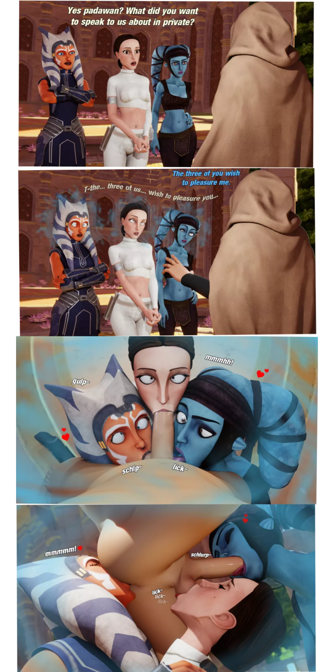 Ahsoka, Padme and Aayla (ehhypnohub) posted by ChatMerayTattay