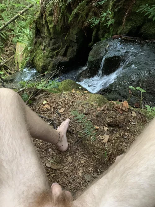 Enjoying the waterfall and all it’s sounds 🌊 by nakedcouplenextdoor