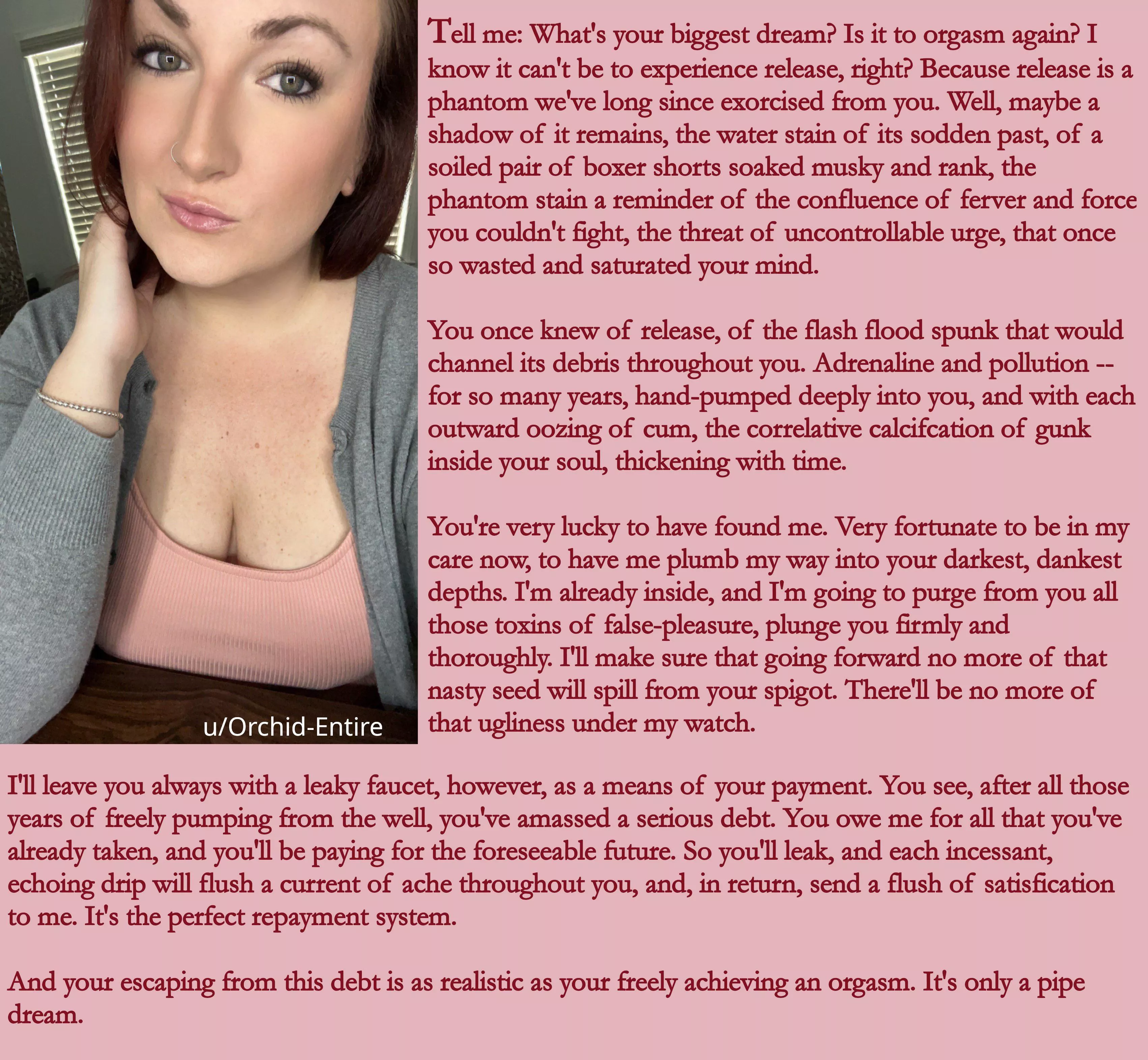 I am going to purge from you all those toxins of false pleasure 🖤 posted by Orchid-Entire