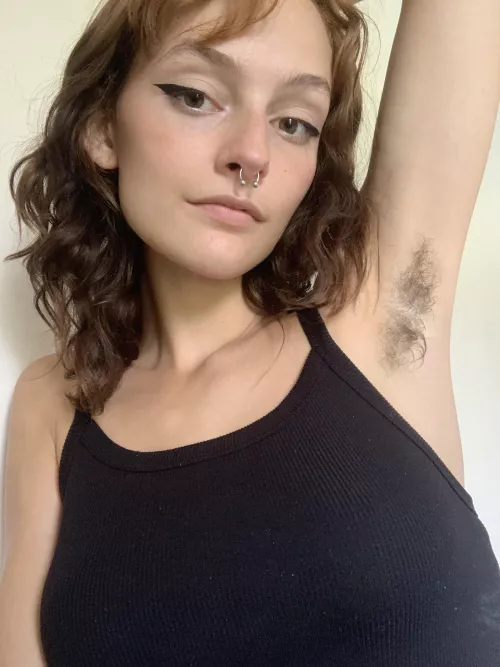 no bra, long armpit hair <3 by fr0ntb0tt0ms_wh0re