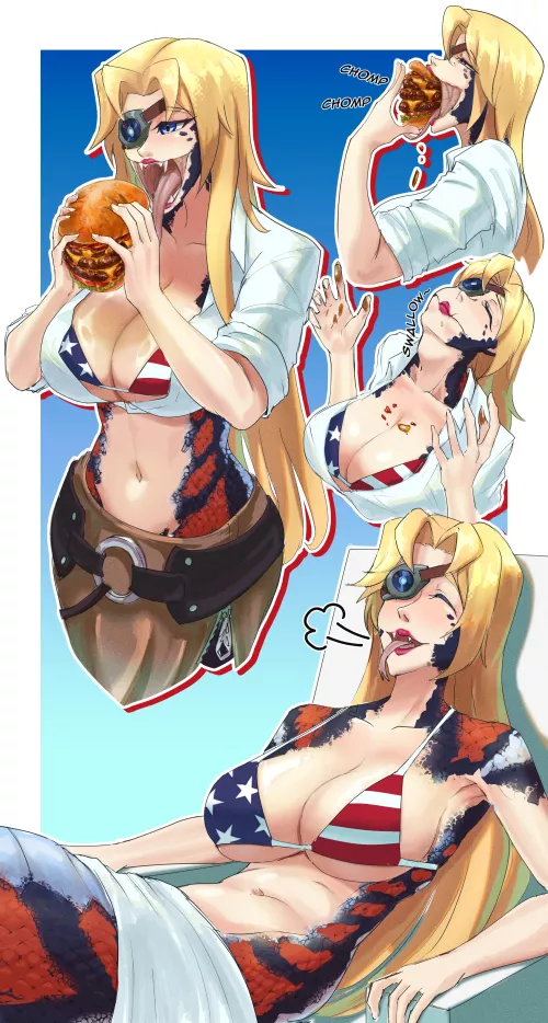 Olivia enjoying a burger (PennPerun) by imlonelypenisXD