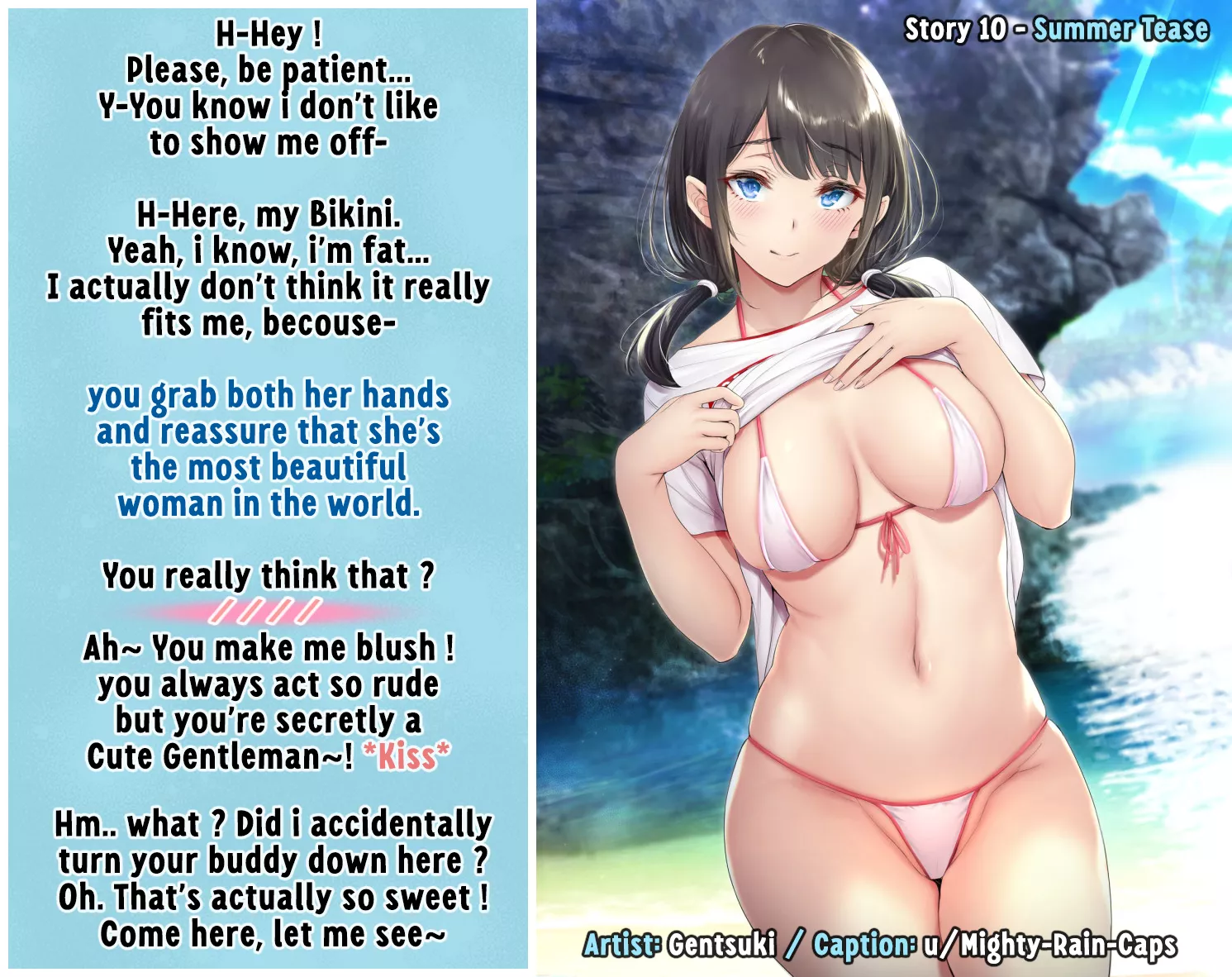 Story 10 - Summer Tease [Wholesome] [Beach] [Bikini] [Vanilla] i love thicc girls. posted by Mighty-Rain-Caps