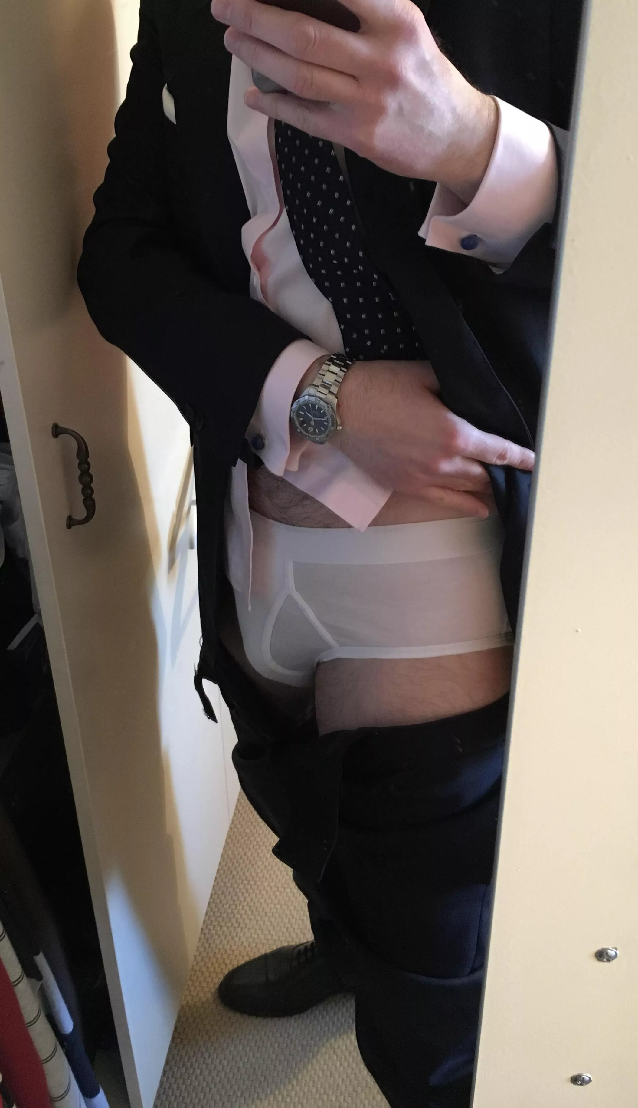 Because I’m not wearing a suit to work these days, I haven’t been able to post much new content. Hopefully this pic of me from a few months back will compensate (42) posted by Richardse110