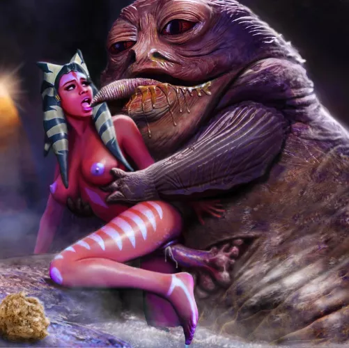 Jabba and his slave (unknown) by Bubbly-Wonder-8109