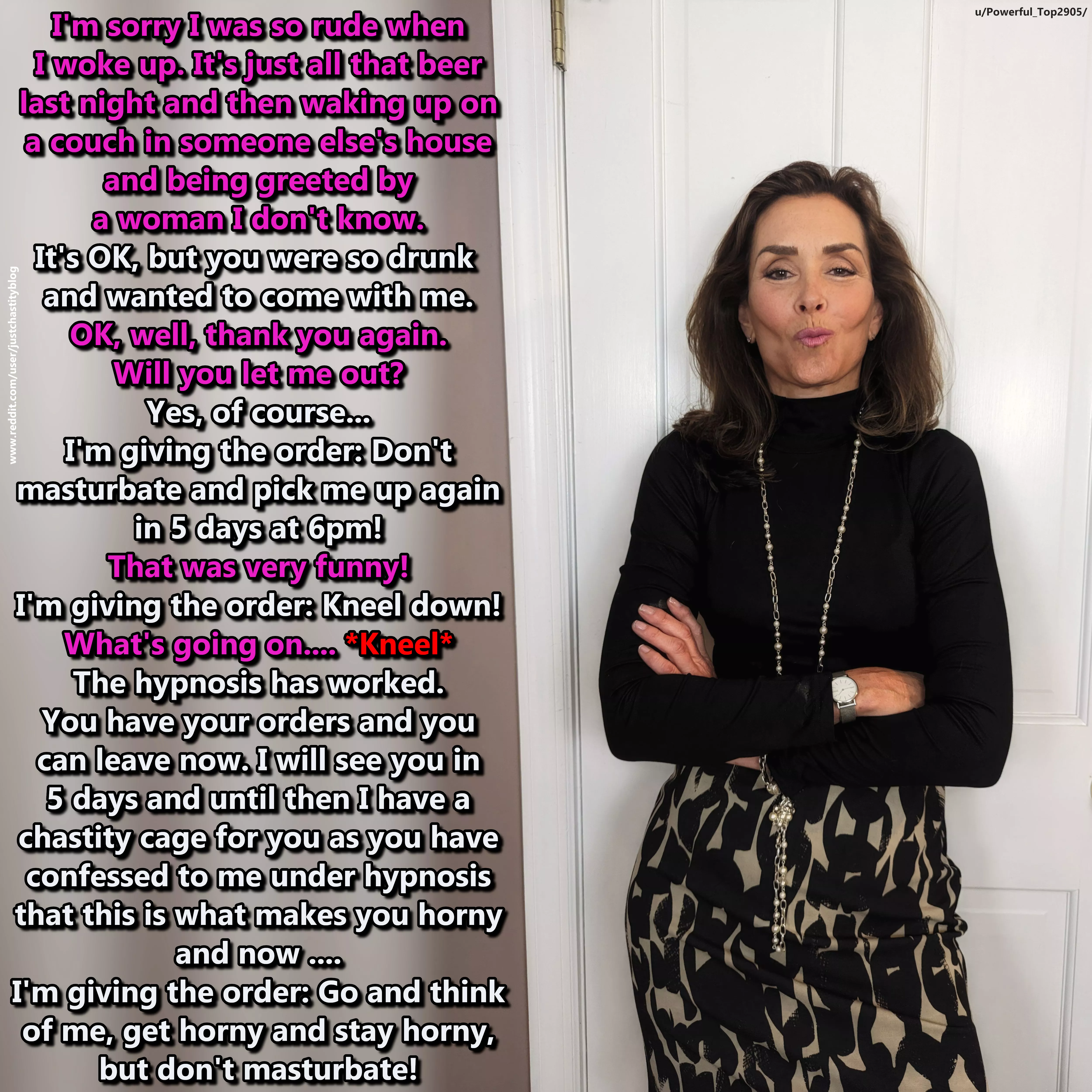 The results of a chance meeting! posted by justchastityblog