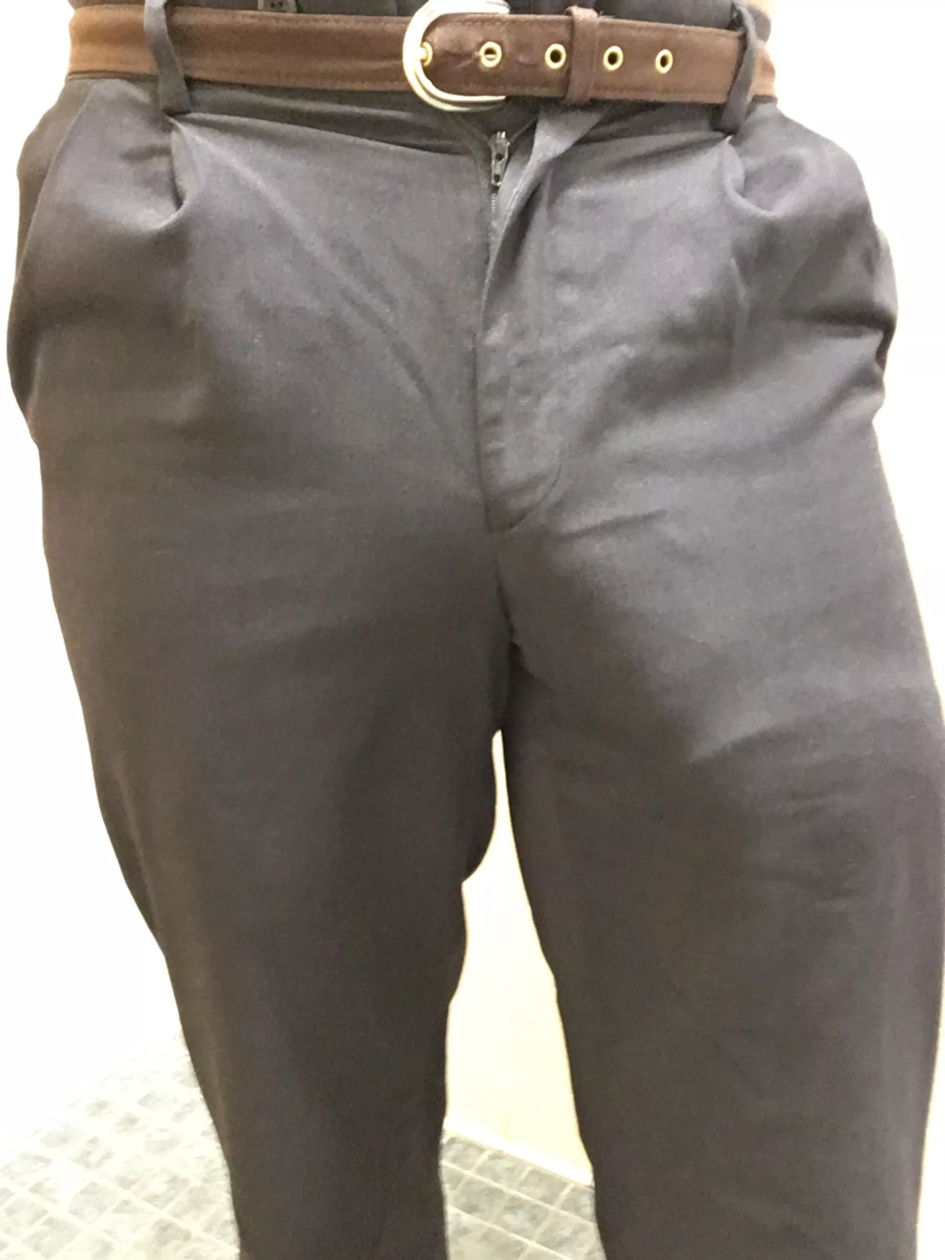 Meatprint at work 👖🍆 posted by Treetrunkten