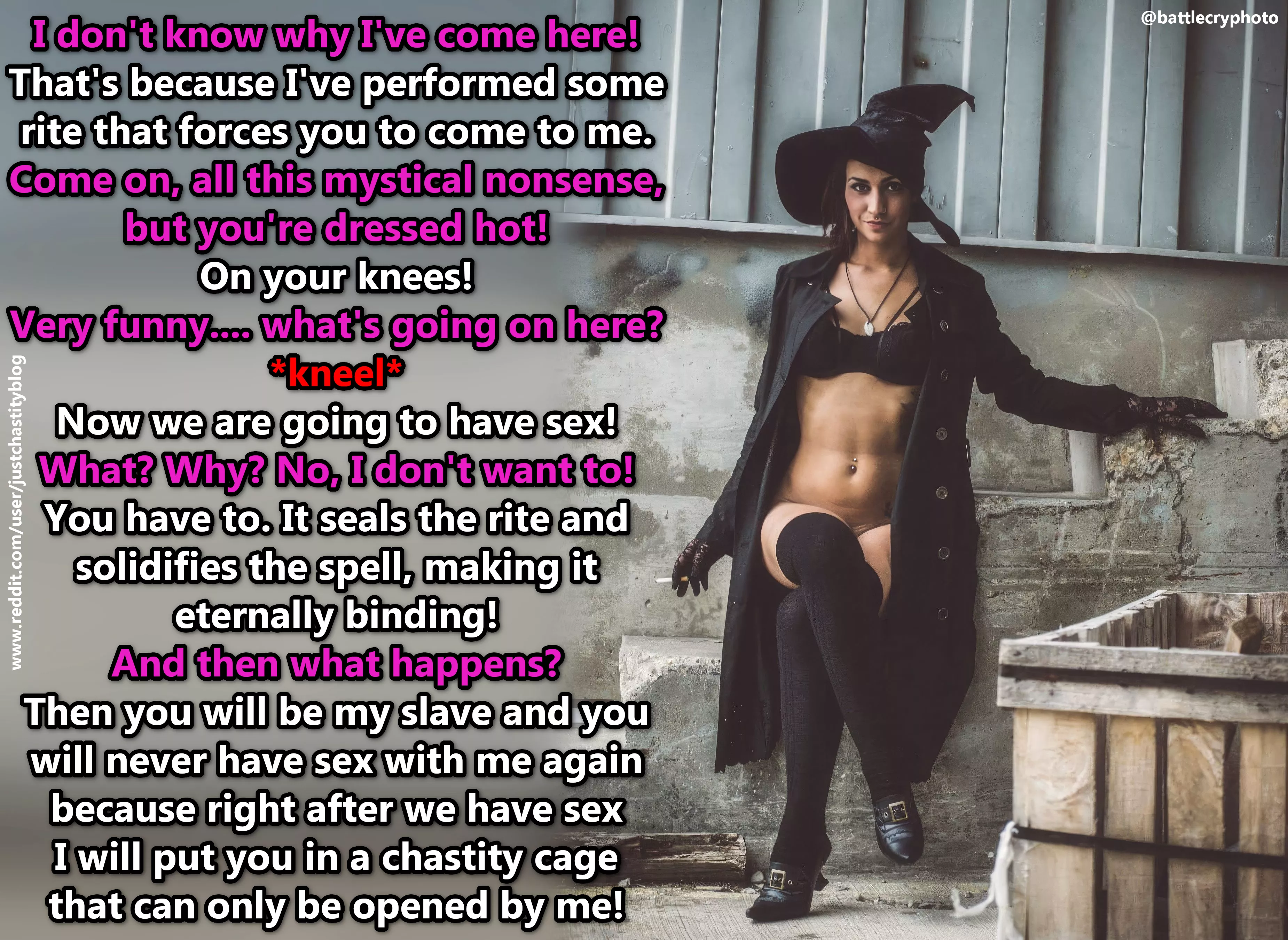 It's too late - the spell has already been cast, forcing you to obey! posted by justchastityblog