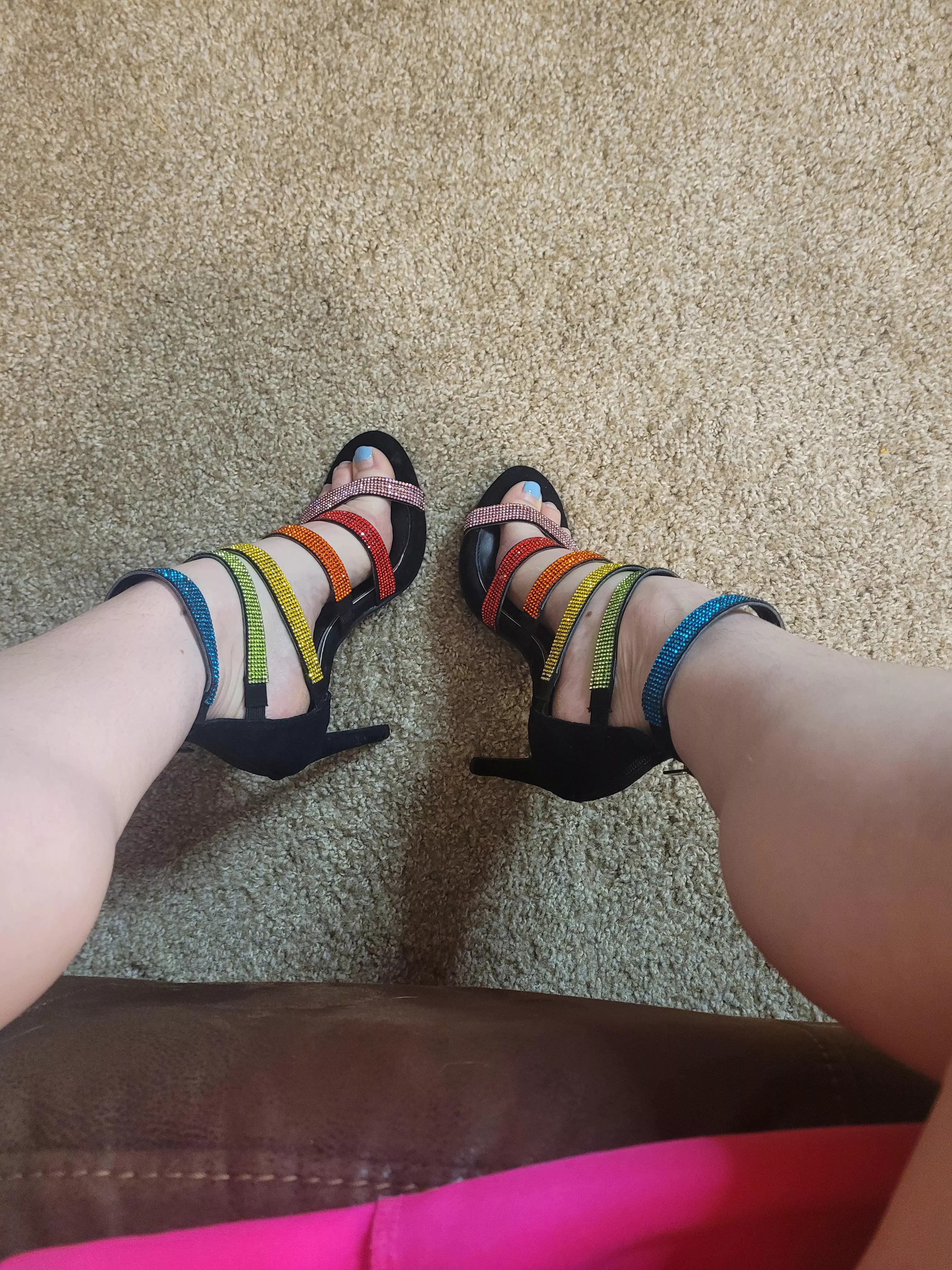 Sparkly rainbow heels for the win posted by yourbakedbabe