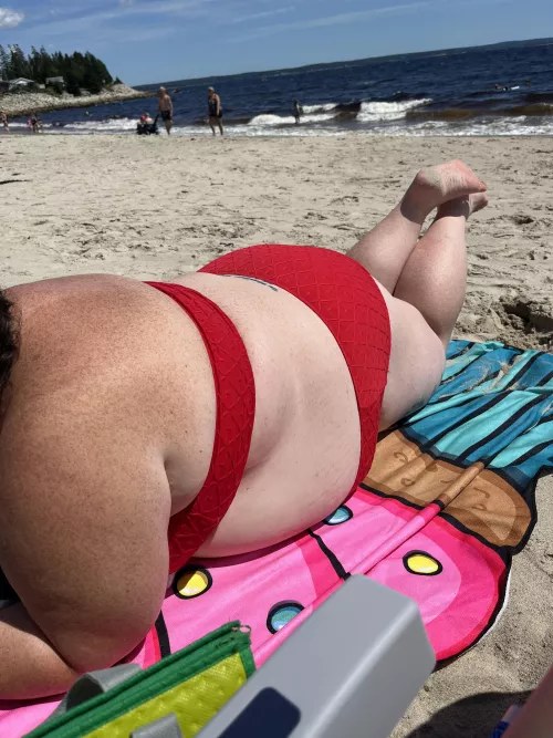 Just a big girl on the beach, rocking her bikini 😍🔥 by HannahW69