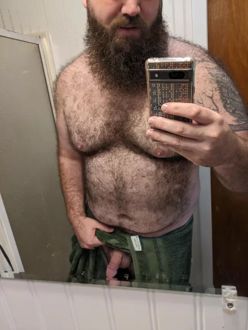 Just pulling my towel to the side. I bet you wish you were on your knees for me. by BeardedAnonnn