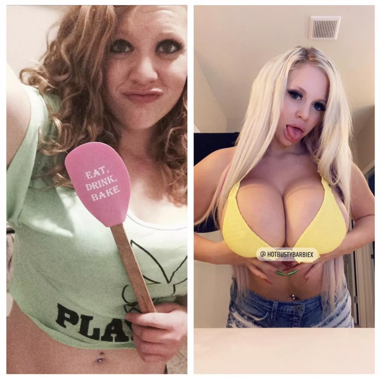Before and After my bimbofication! posted by Hotbustybarbiex