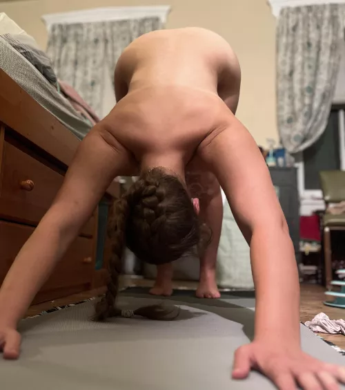 downward dog 😋 love some late night yoga by nizbit17