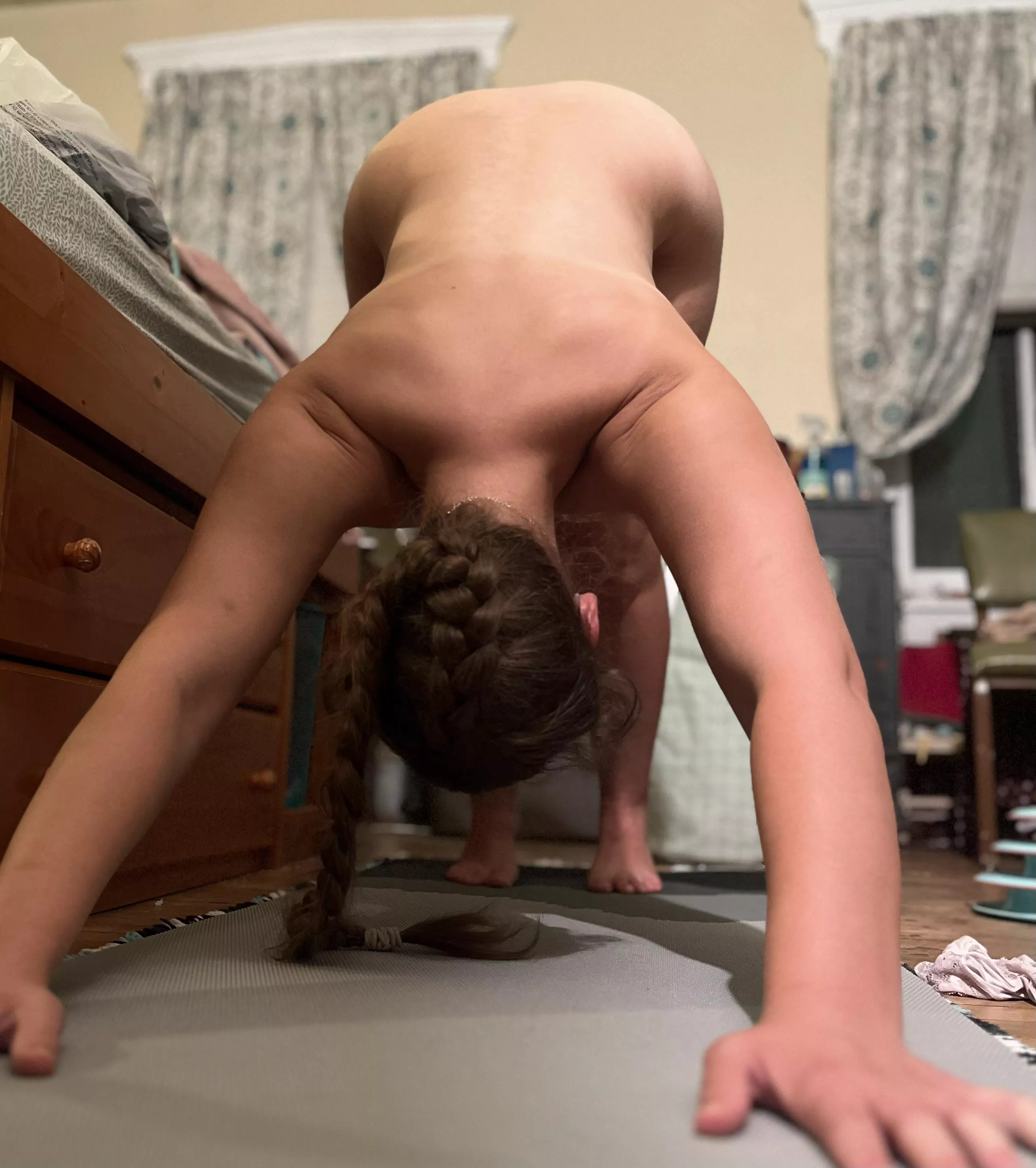 downward dog 😋 love some late night yoga posted by nizbit17