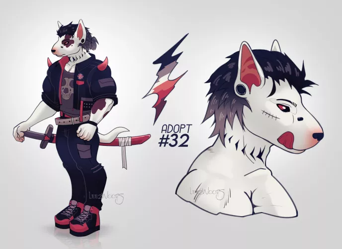 new bull terrier adopt (art by me) by Leez_Arts