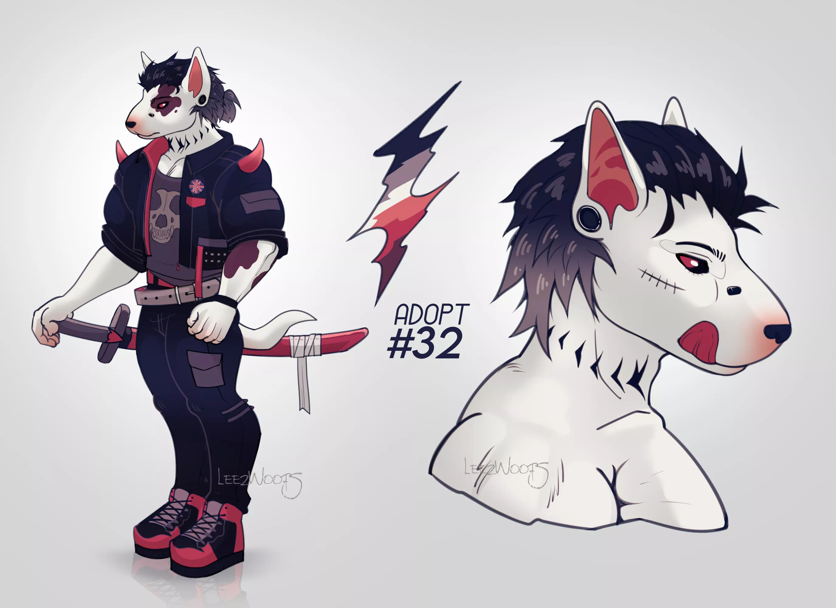 new bull terrier adopt (art by me) posted by Leez_Arts