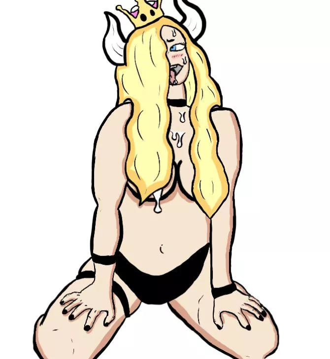 Bowsette drawing posted by Time-Hamster-9827