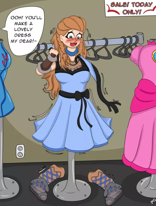 The Dress Shop (Human F Aloy -> Blue Dress) [Horizon Zero Dawn/Forbidden West] by ProjectPorygon by 66699966699966699960