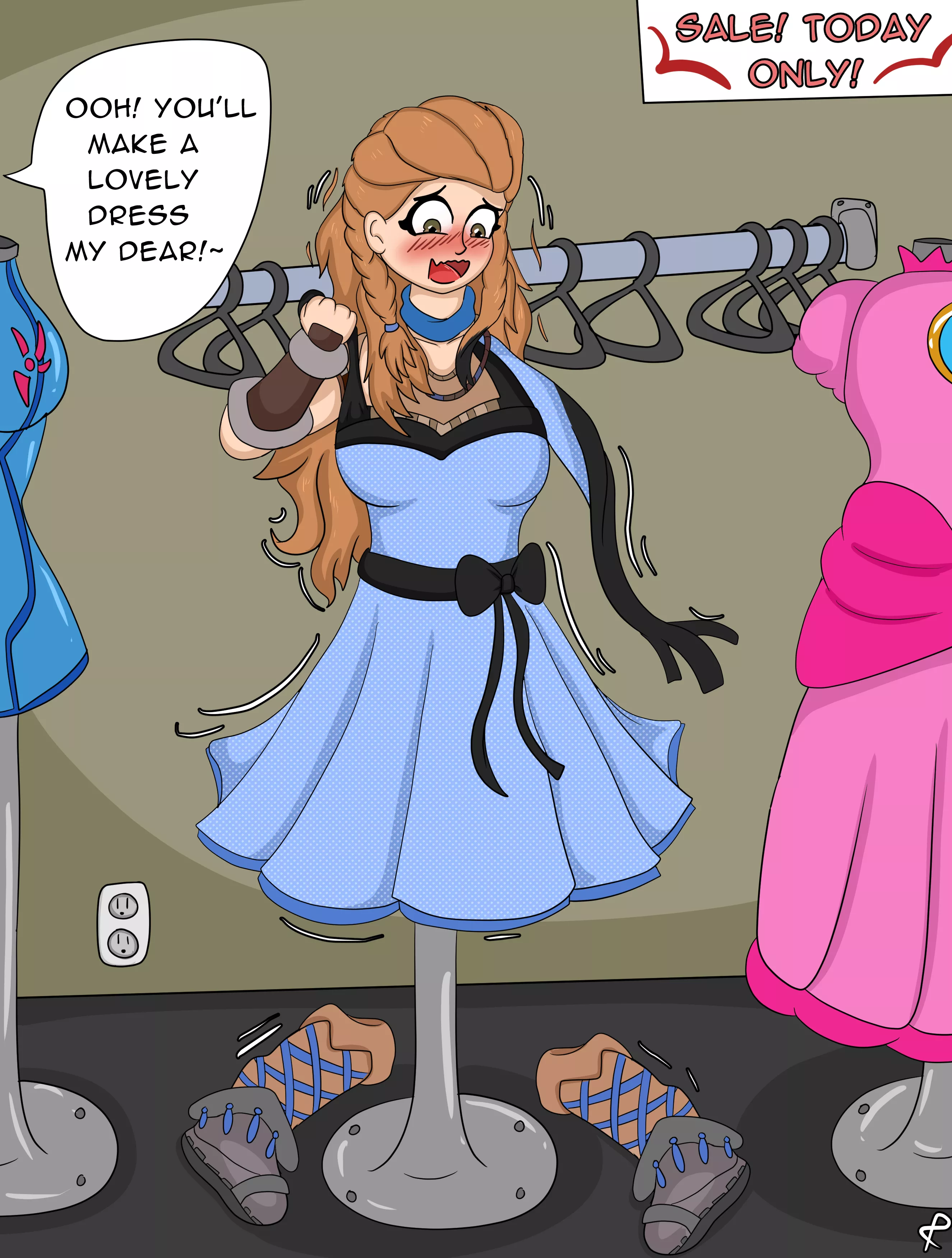 The Dress Shop (Human F Aloy -> Blue Dress) [Horizon Zero Dawn/Forbidden West] by ProjectPorygon posted by 66699966699966699960