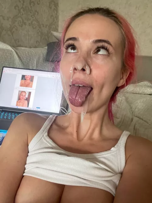 Sexy cumshot on my ahegao face by CharmingMistress