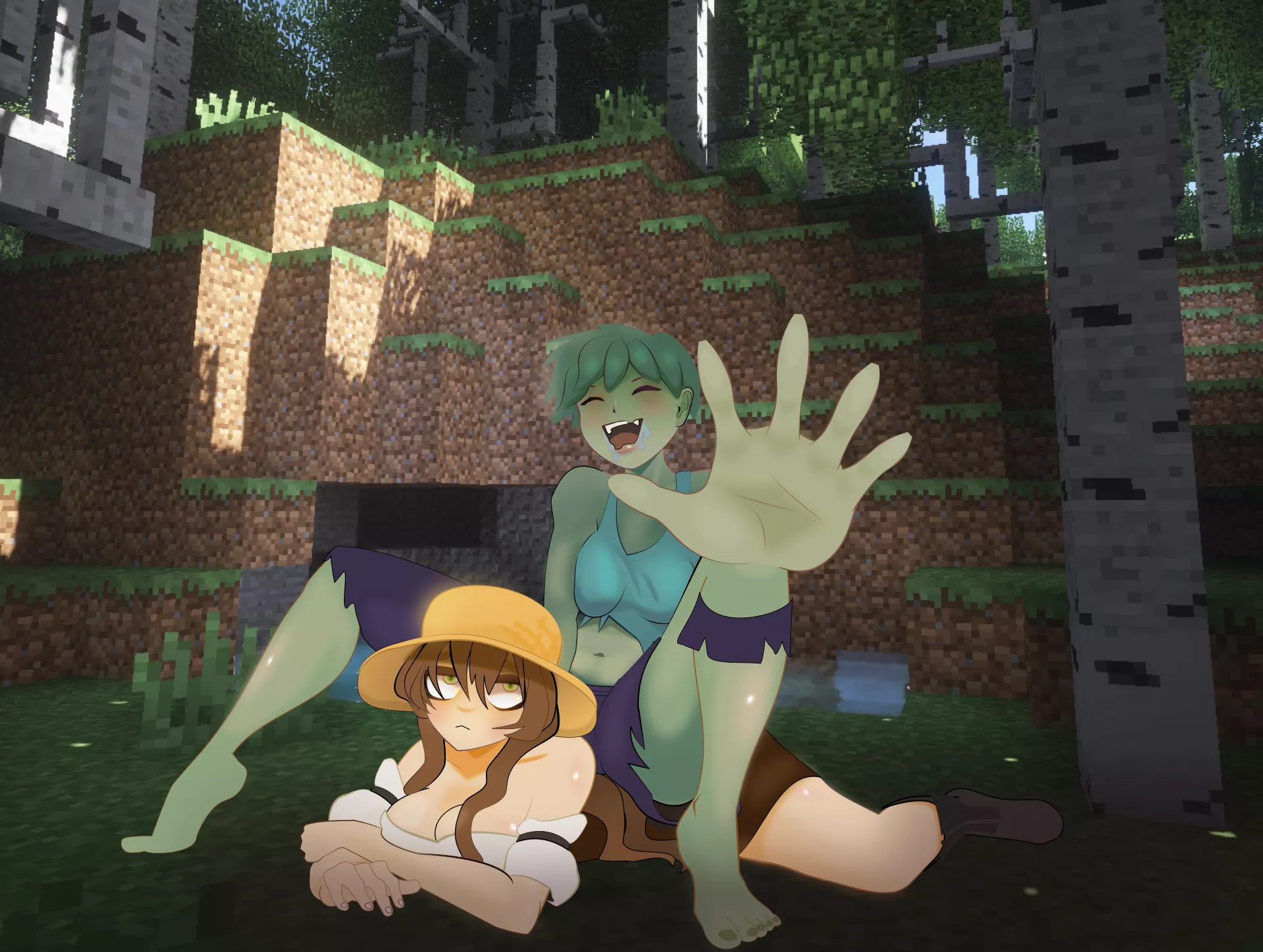 Zambi gorl wants 2 eat raw meat, but Villager-chan won't let her posted by SlabsMTBranch